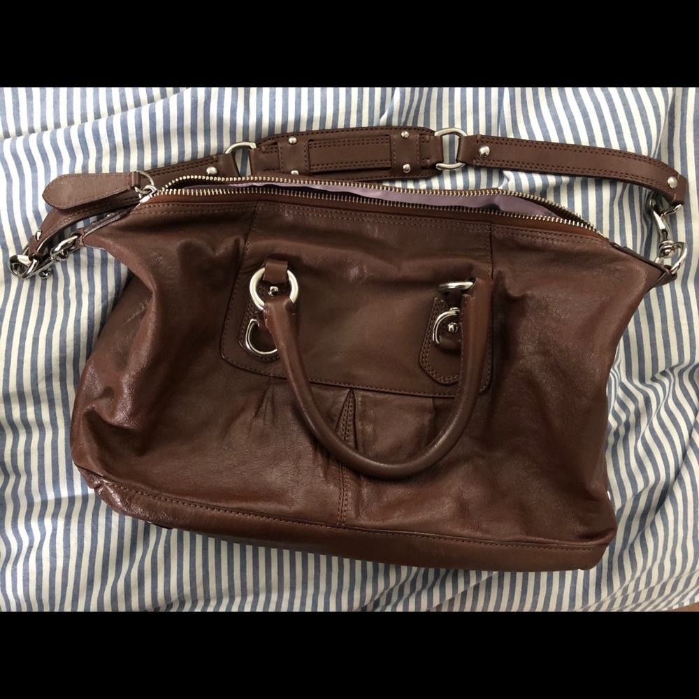 Brown leather Coach bag - Picture 3 of 4